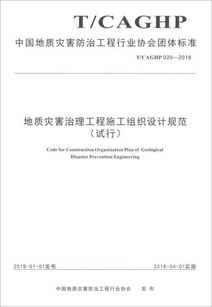 中国地质灾害防治工程行业协会团体标准 T CAGHP 020 2018 地质灾害治理工程施工组织设计规范 试行